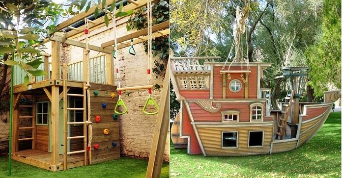 Детские деревянные домики для игр2