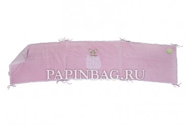 Бампер для детской кроватки Dorlote moi, 180 х 40 см (розовый)
